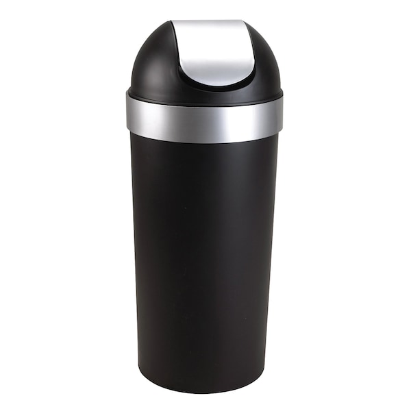 Umbra Umbra Venti 16 gal Black/Silver Plastic Swing-Top Trash Can 086758-047-REM - main